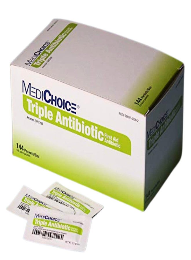 MediChoice First Aid Triple Antibiotic Ointments, .9 Gram Packets, Individually Wrapped, Bacitracin .9 Grams, 1314OINT209 (Box of 144) - Image 1